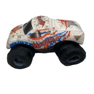 Monster Jam Plush Madusa Truck 10" Toy Retired 2000s Red White Blue